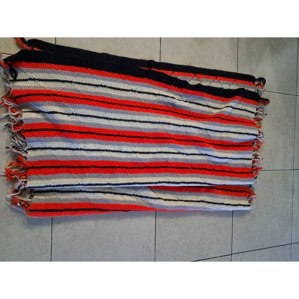 Vintage Handmade Crochet Rectangle Afghan Blanket Throw‎ 84 X 47